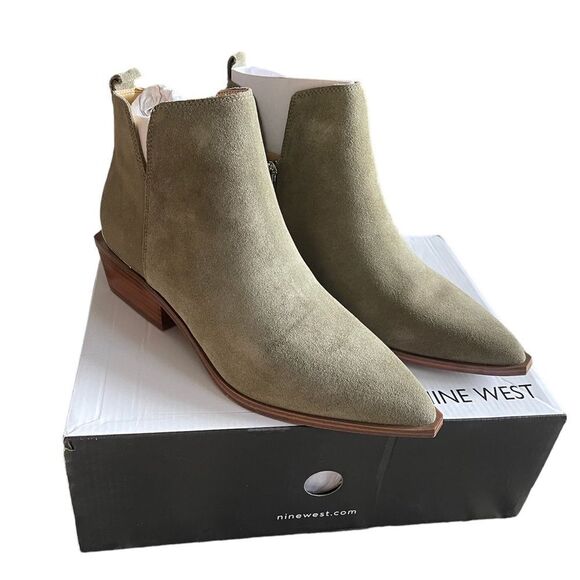 NINE WEST FOOTWEAR Women's Yerly Ankle Boot dark green size 7,5M - Picture 1 of 4